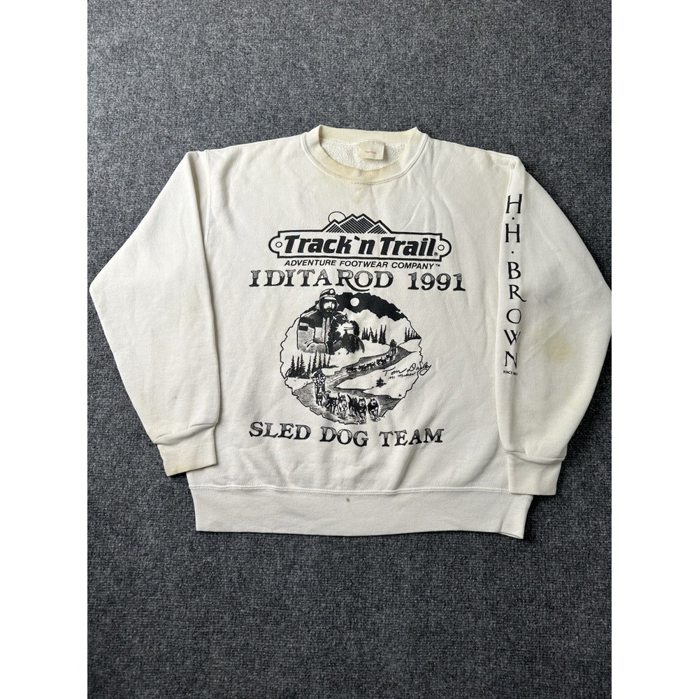 Mens 1991 Iditarod Sled Dog Team Graphic Sweatshirt, Size M